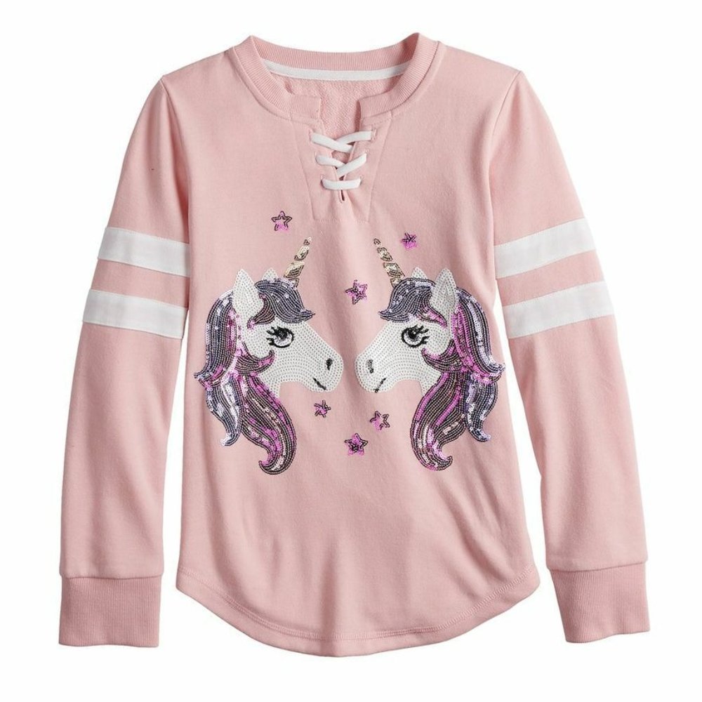 Girl's Plus Size Miss Chievous Lace Up Sequined Graphic Sweatshirt - XXL Plus